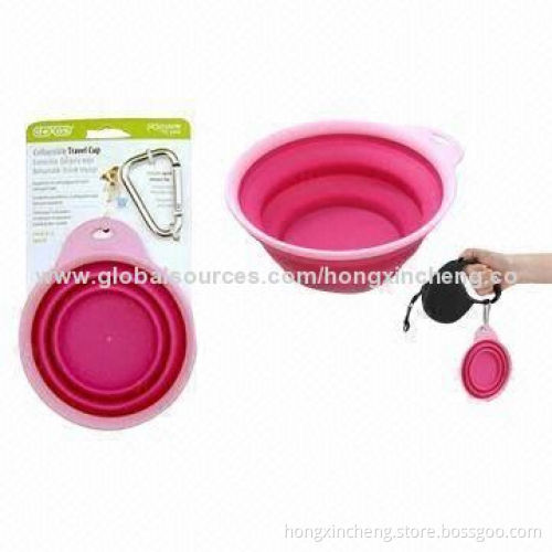 G-collapsible Silicone Pet Drinking Bowls, Different Colors Available